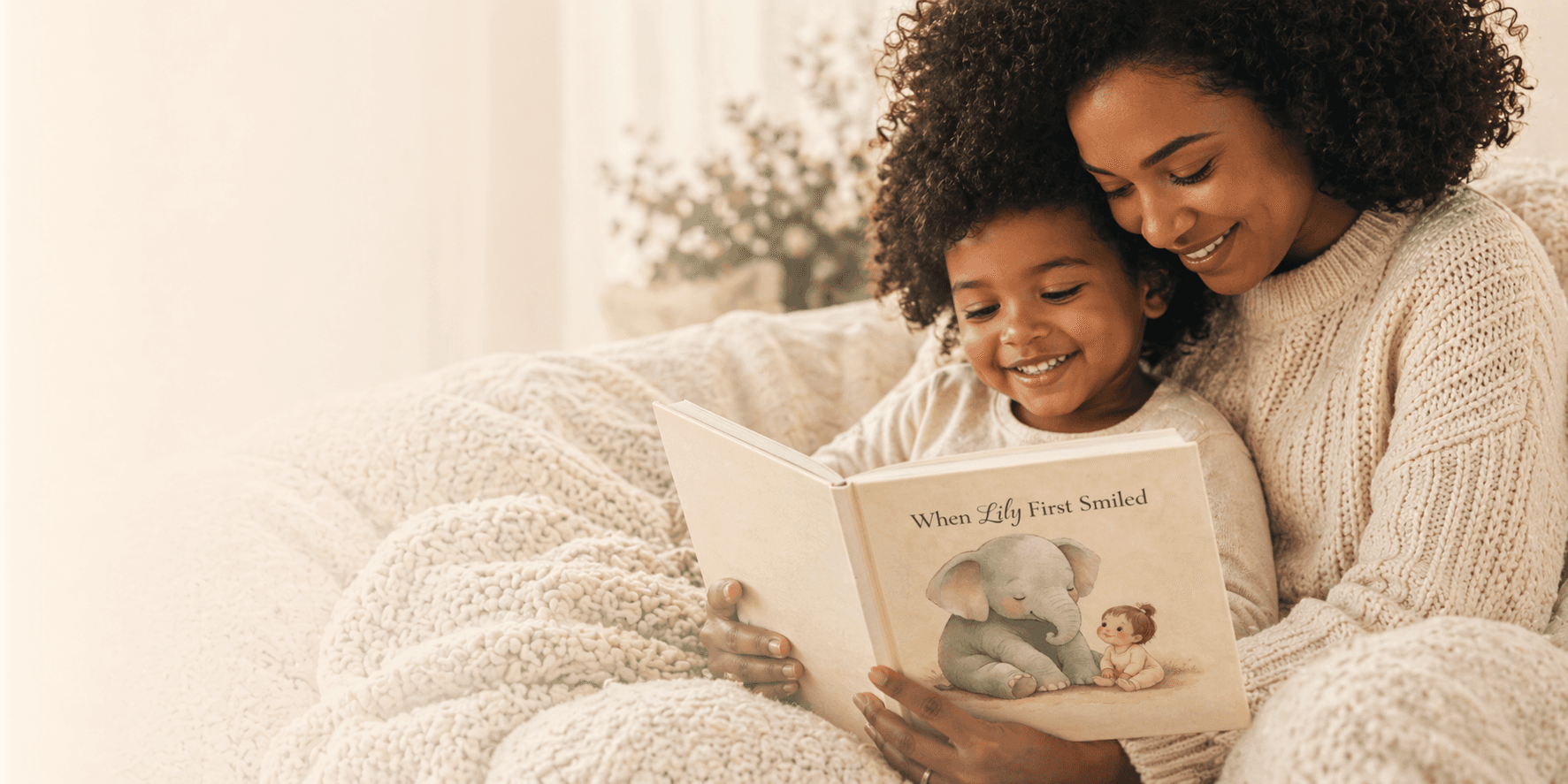 Mother and child hugging